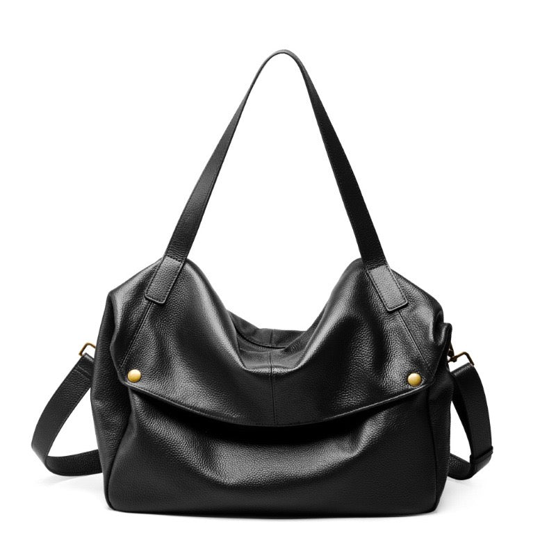 Adriani | Bolsa minimalista retrô macia de couro legítimo para uso diário