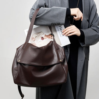Adriani | Bolsa minimalista retrô macia de couro legítimo para uso diário