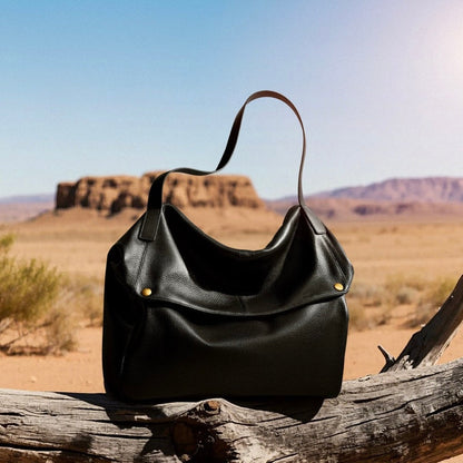 Adriani | Bolsa minimalista retrô macia de couro legítimo para uso diário