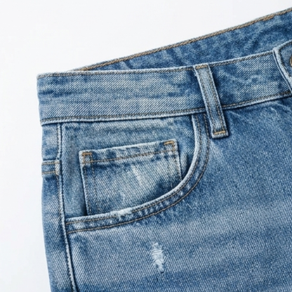 Jimena | Retro Fringed Cropped Straight Leg Jeans