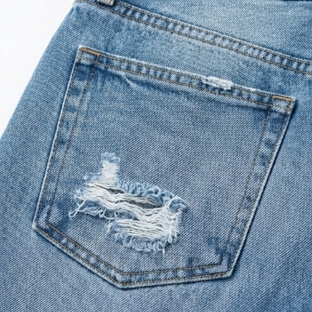 Jimena | Retro Fringed Cropped Straight Leg Jeans