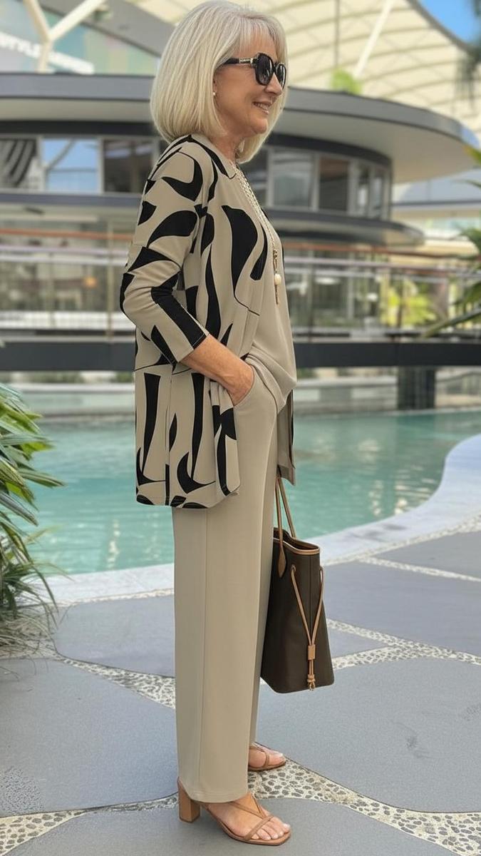 Zara | Brown Round Neck Three Piece Set