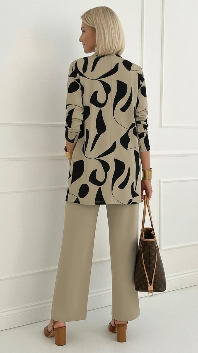 Zara | Brown Round Neck Three Piece Set