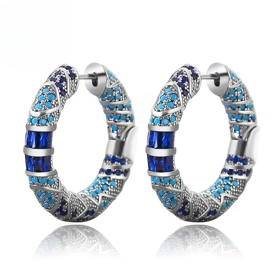 Pendientes de aro Icy Spark | Oro blanco