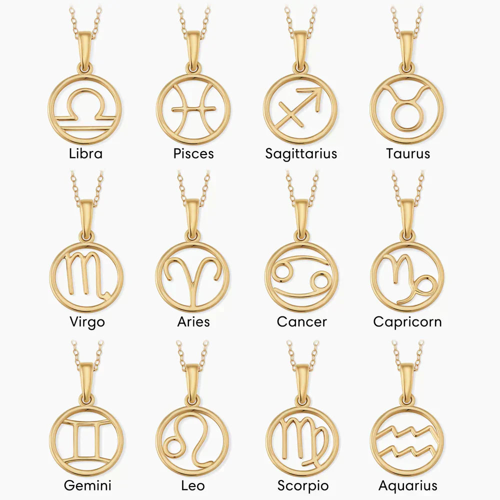 Rosalyette | Collar de Signo Zodiacal en Oro 18k