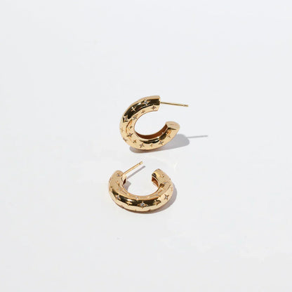 Cosmiske hoop-øreringe | Guld