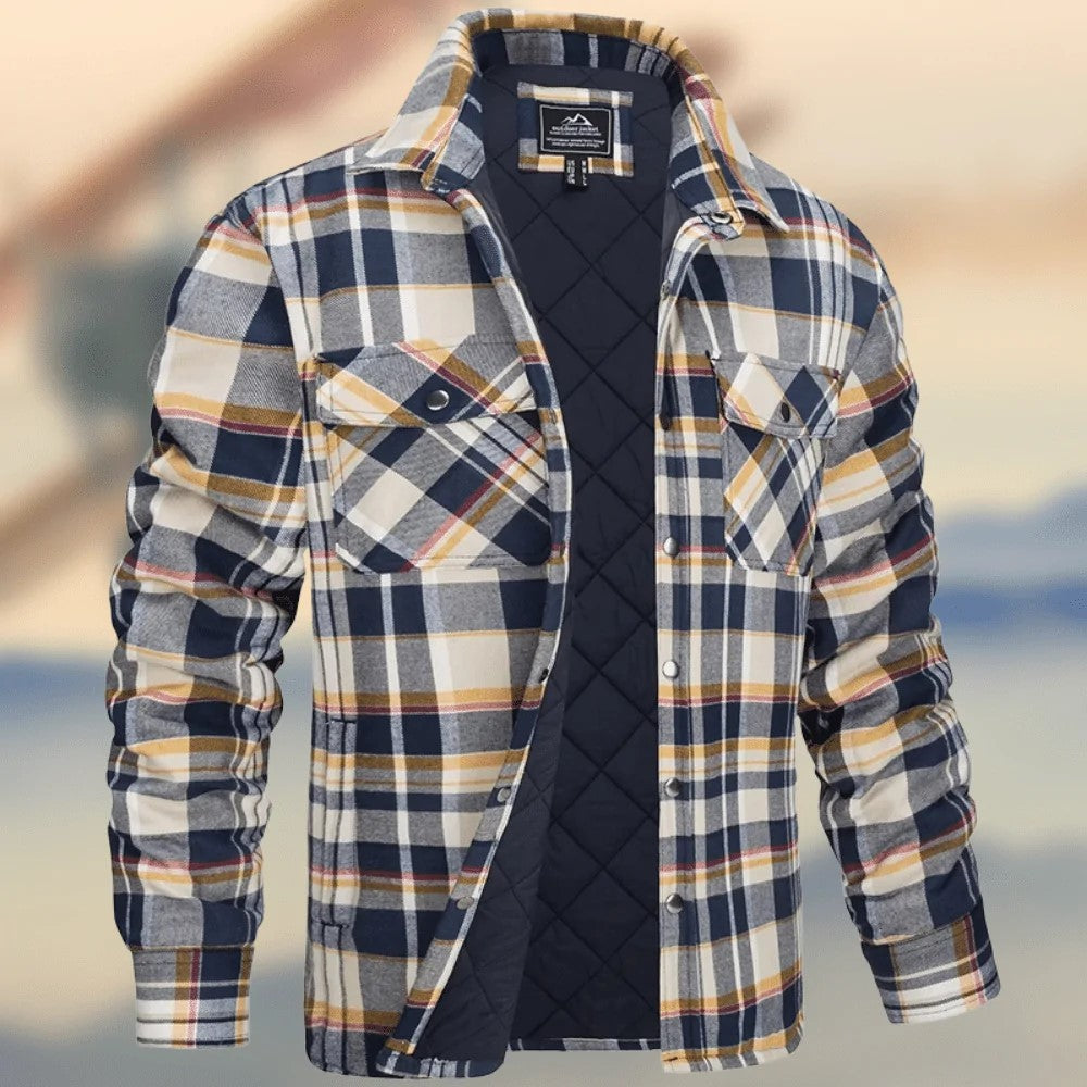 Rockwell | Men's Plaid Snap-Front Quilted-Lined Flannel Jacket