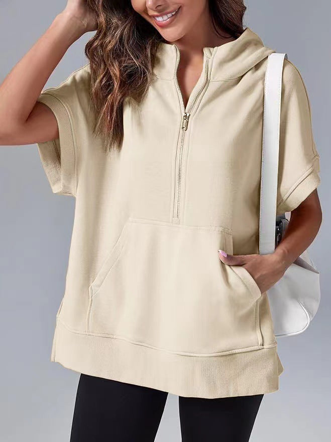 HISPER™ – Lässiger Oversized Sommer-Hoodie mit halbem Reißverschluss