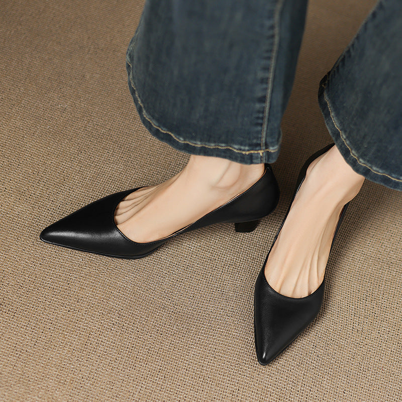 Tacones de gatito de cuero Calenne