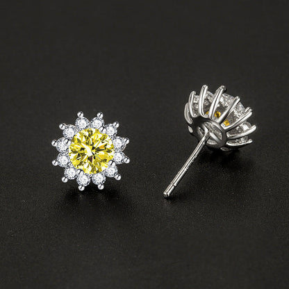 Aretes Sunlit Muse Amarillo | Oro blanco