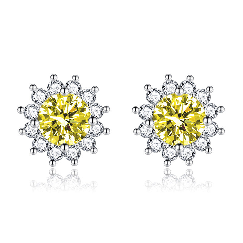 Aretes Sunlit Muse Amarillo | Oro blanco