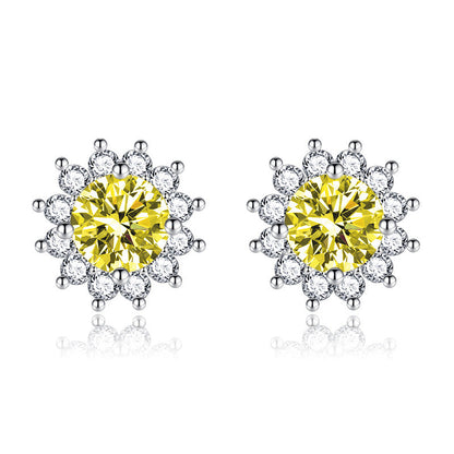 Aretes Sunlit Muse Amarillo | Oro blanco