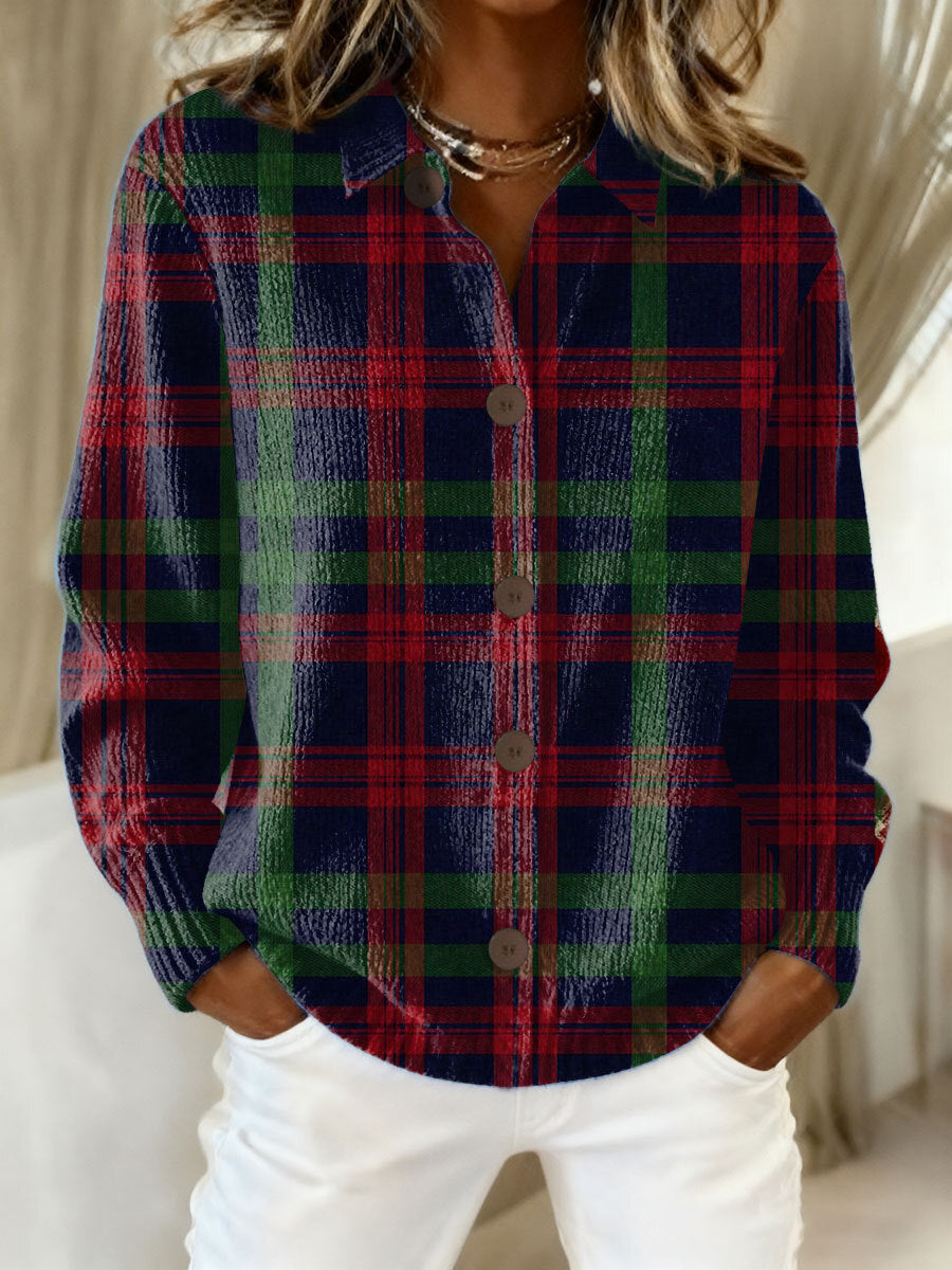 Tess™ – Karierte Hoodie-Bluse