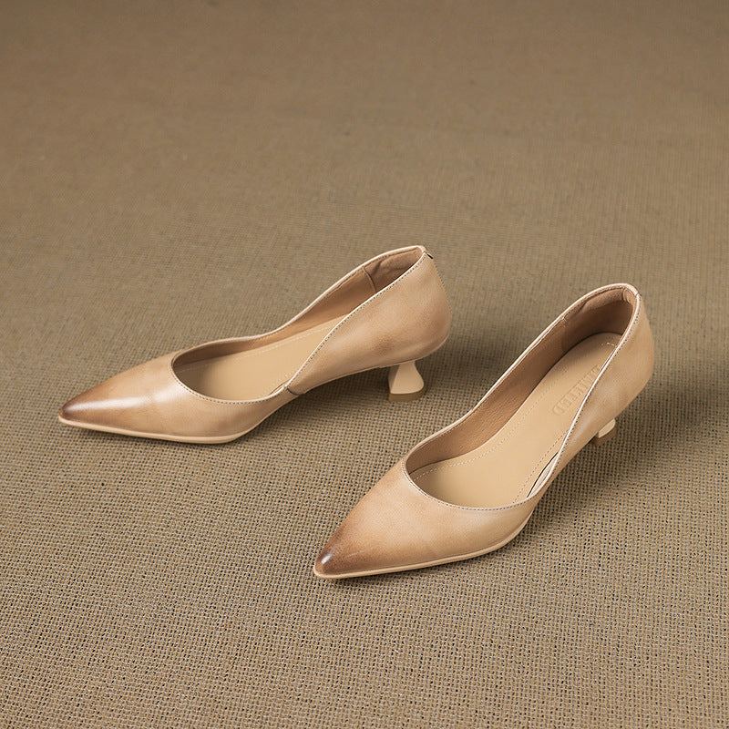 Tacones de gatito de cuero Calenne
