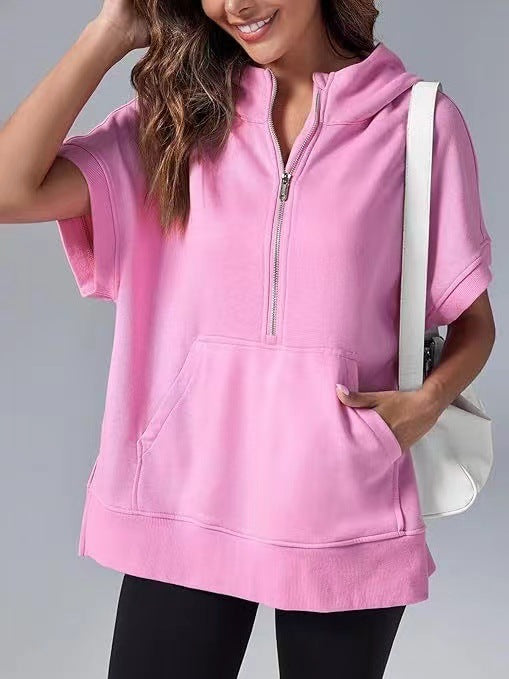 HISPER™ - Relaxed Oversized Half-Zip Summer Hoodie