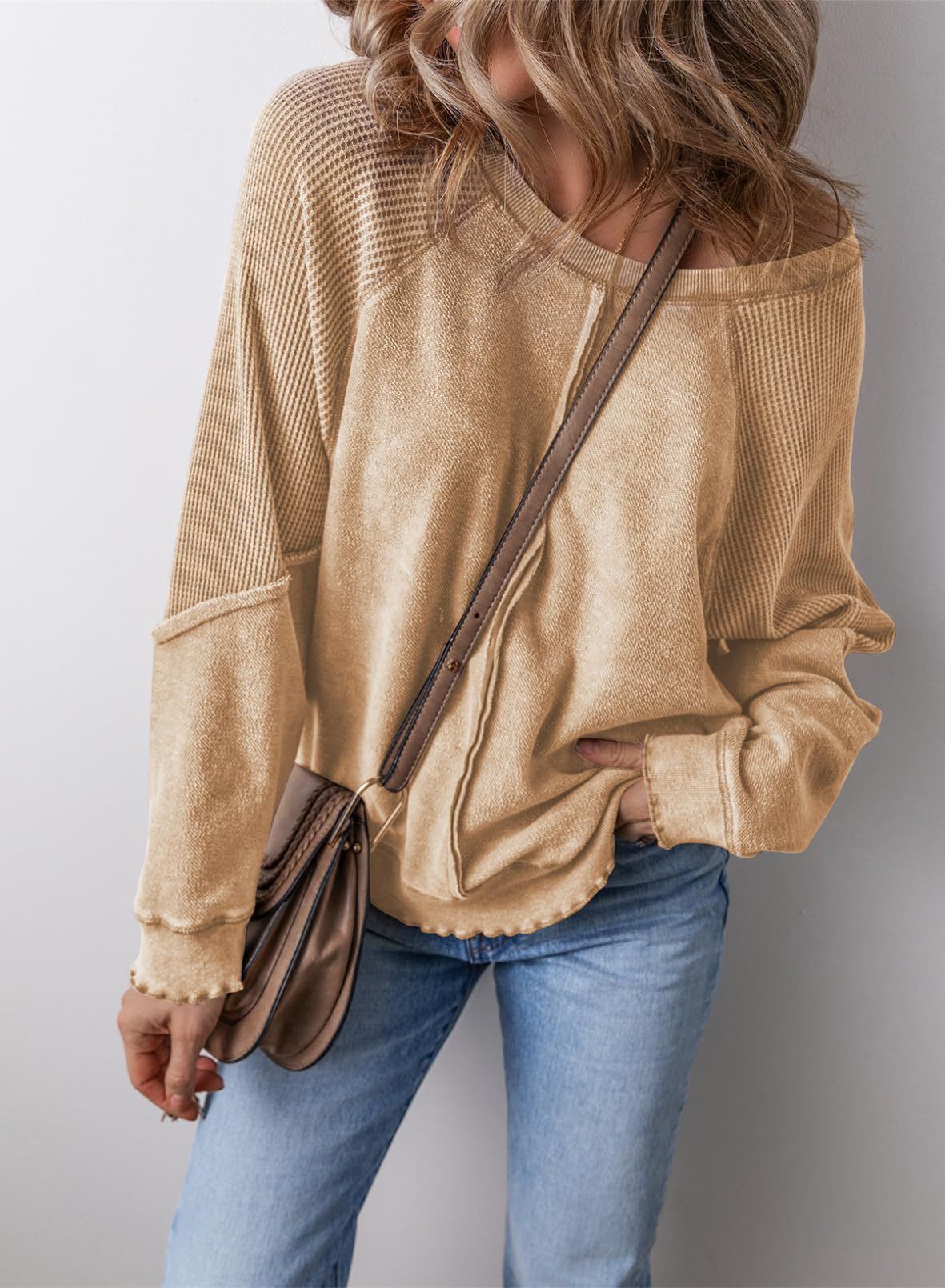 PRECIOUS™ - Sudadera casual de manga larga con cuello redondo