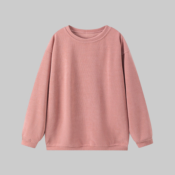 BRITLEY™ - Sudadera cómoda lisa de manga larga con cuello redondo