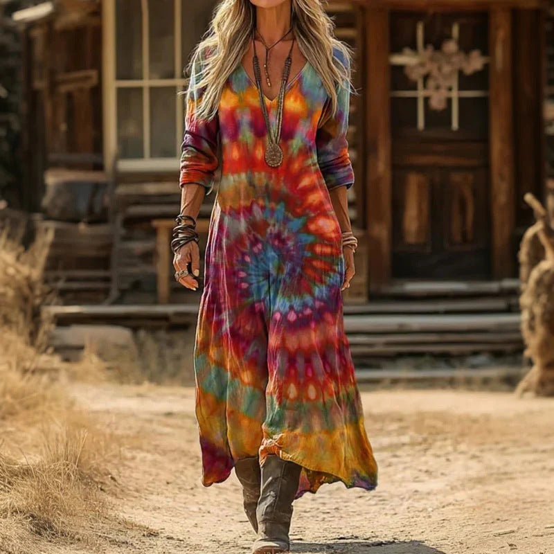 Jennifer | Vestido casual vintage de manga larga