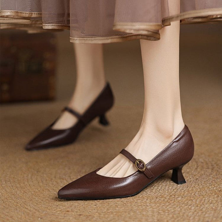 Eloria læder kitten heels