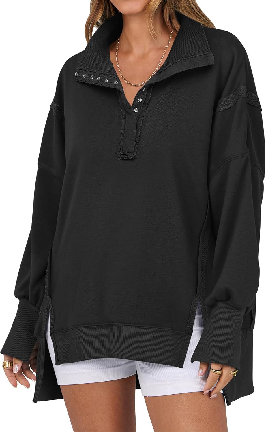 KAYLIE™ - Moletom Oversized Elegante com Botões