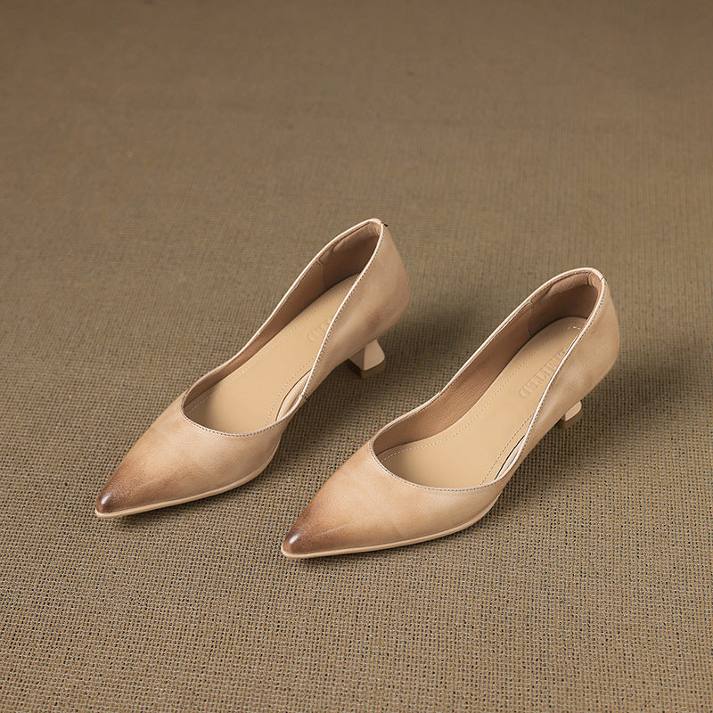 Tacones de gatito de cuero Calenne