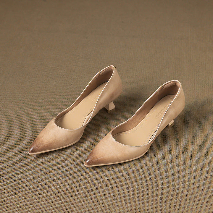 Tacones de gatito de cuero Calenne