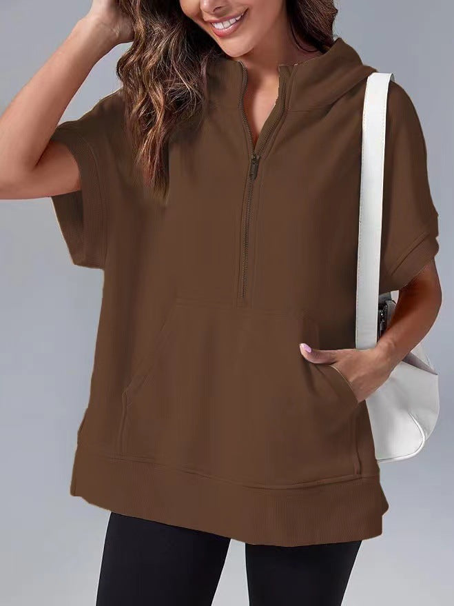 HISPER™ – Lässiger Oversized Sommer-Hoodie mit halbem Reißverschluss