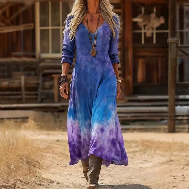 Jennifer | Vestido casual vintage de manga larga