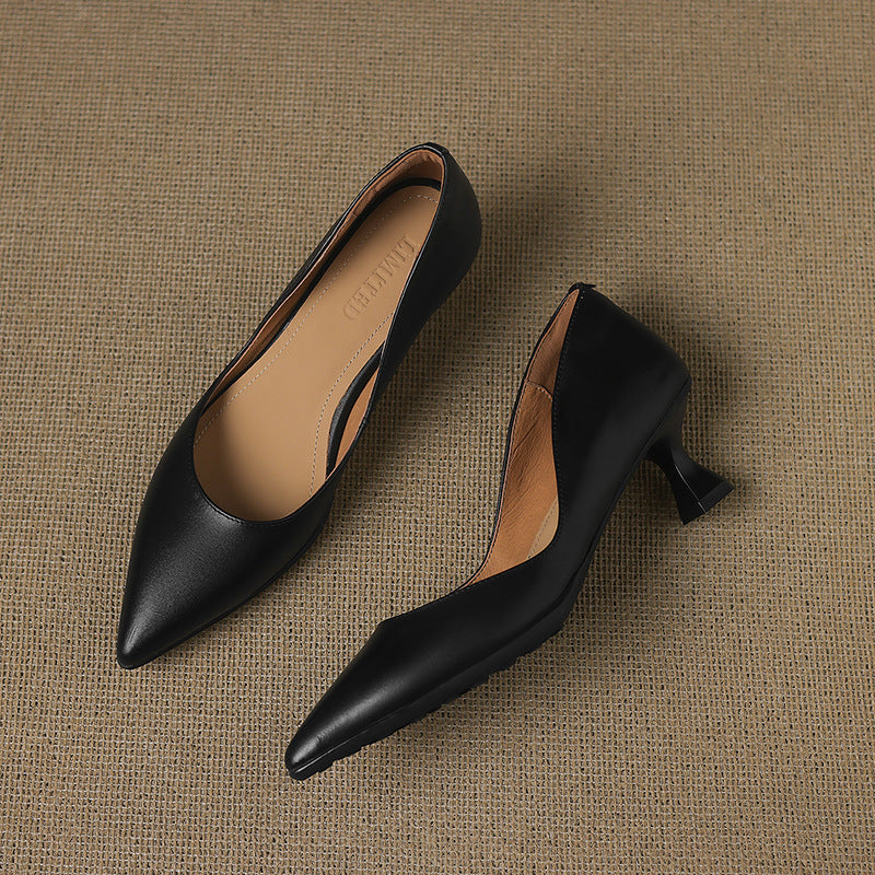 Tacones de gatito de cuero Calenne