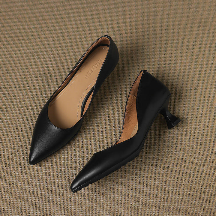 Tacones de gatito de cuero Calenne
