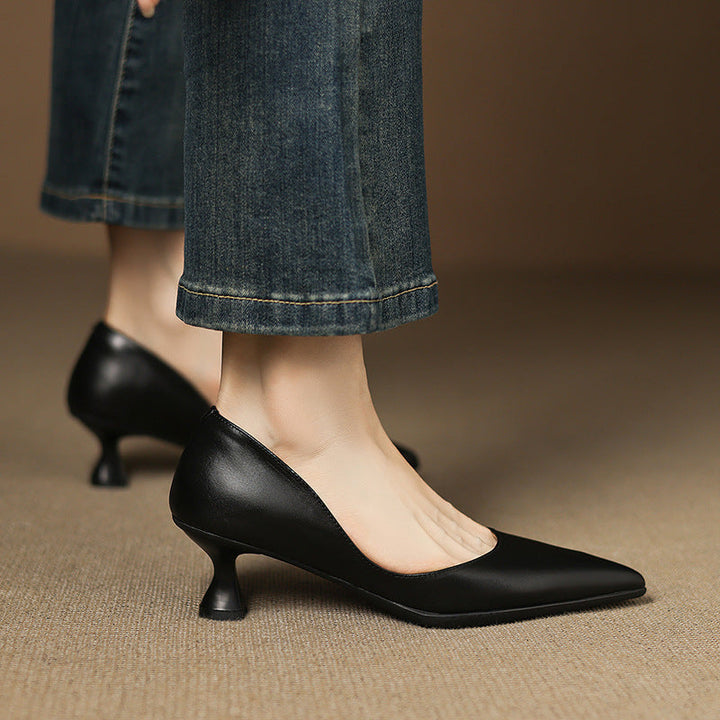 Tacones de gatito de cuero Calenne