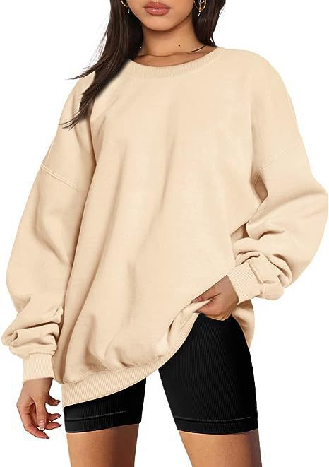 MARINIE™ - Dame Plus Size Oversized Sweatshirt med rund hals