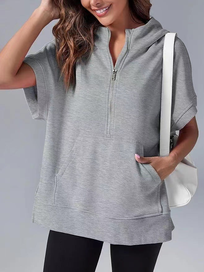 HISPER™ – Lässiger Oversized Sommer-Hoodie mit halbem Reißverschluss