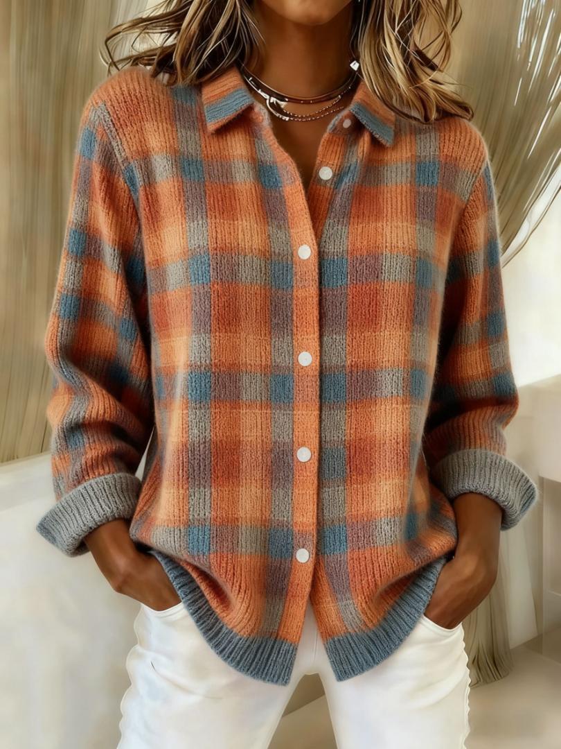 Sofia | Blusa Xadrez Feita com Material Quente e Macio de Moletom
