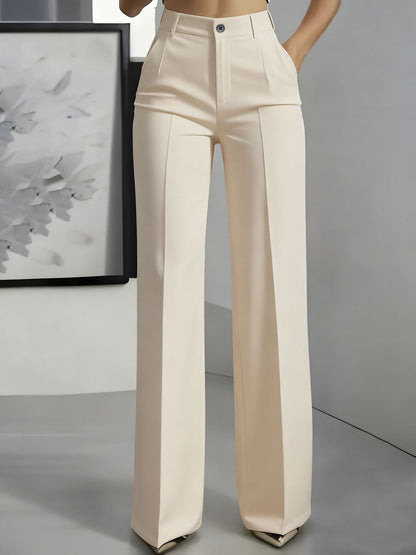 High waisted straight leg minimalist suit pants