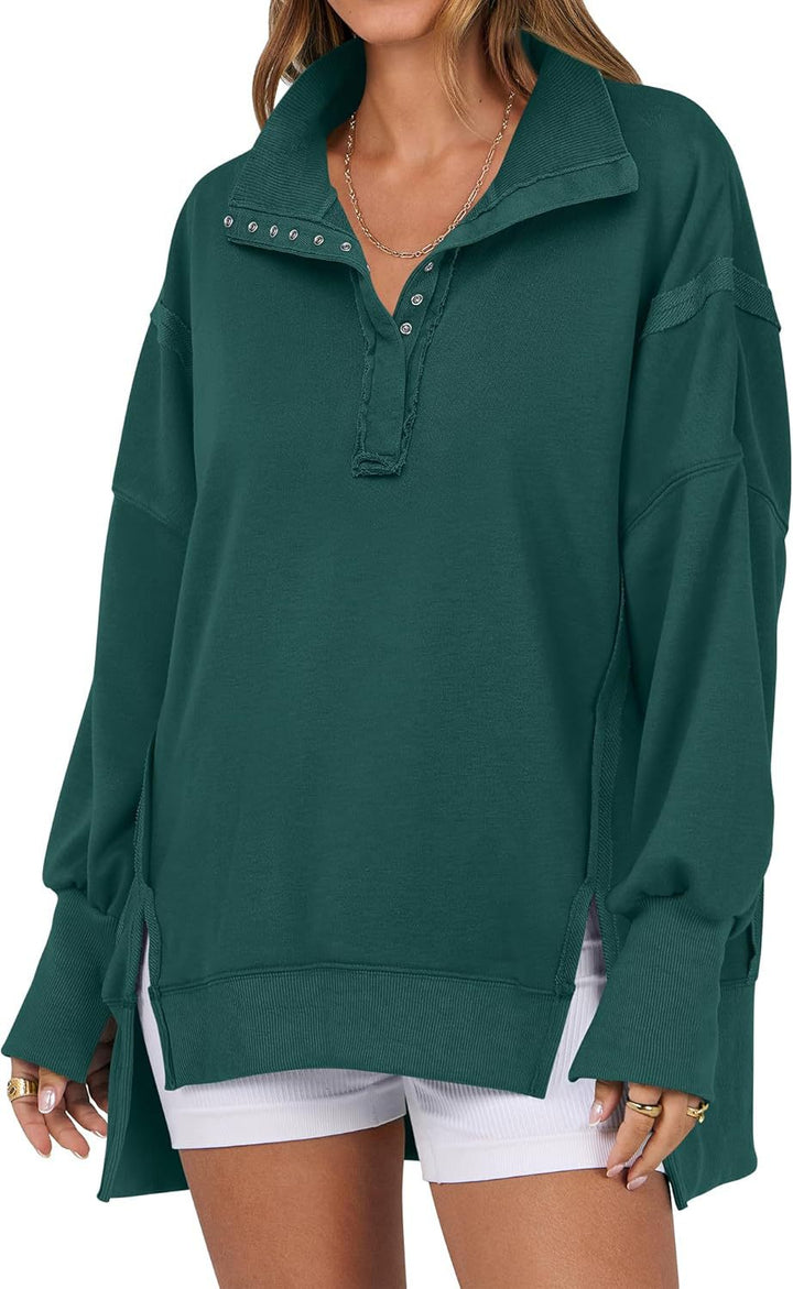KAYLIE™ - Moletom Oversized Elegante com Botões