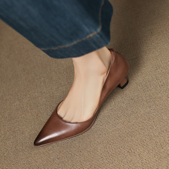 Tacones de gatito de cuero Calenne