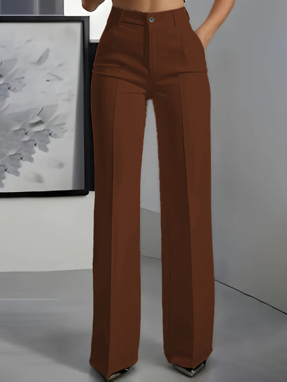 High waisted straight leg minimalist suit pants