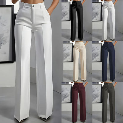 High waisted straight leg minimalist suit pants