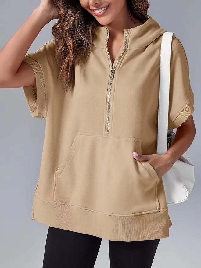 HISPER™ – Lässiger Oversized Sommer-Hoodie mit halbem Reißverschluss