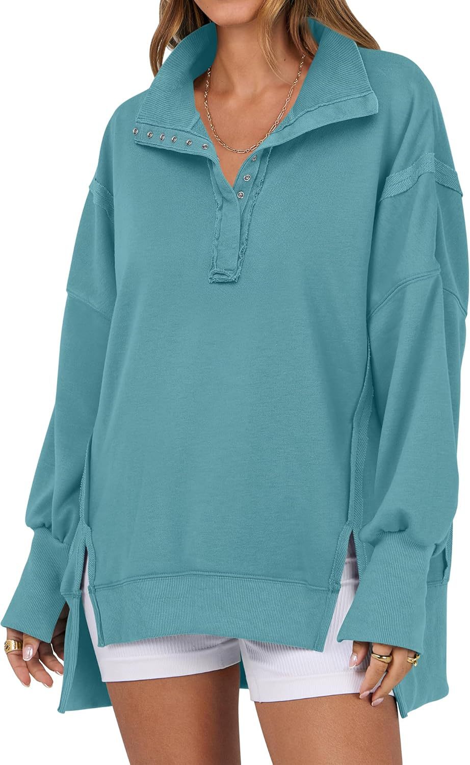 KAYLIE™ - Moletom Oversized Elegante com Botões