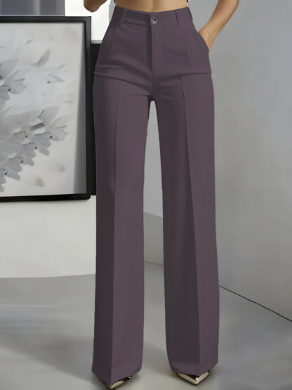High waisted straight leg minimalist suit pants