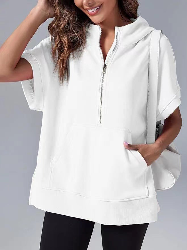 HISPER™ – Lässiger Oversized Sommer-Hoodie mit halbem Reißverschluss