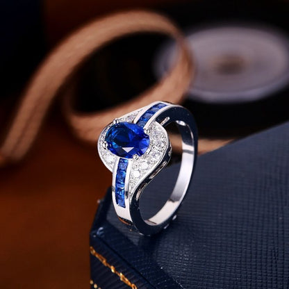 Saphir-Flow-Ring | Weißgold