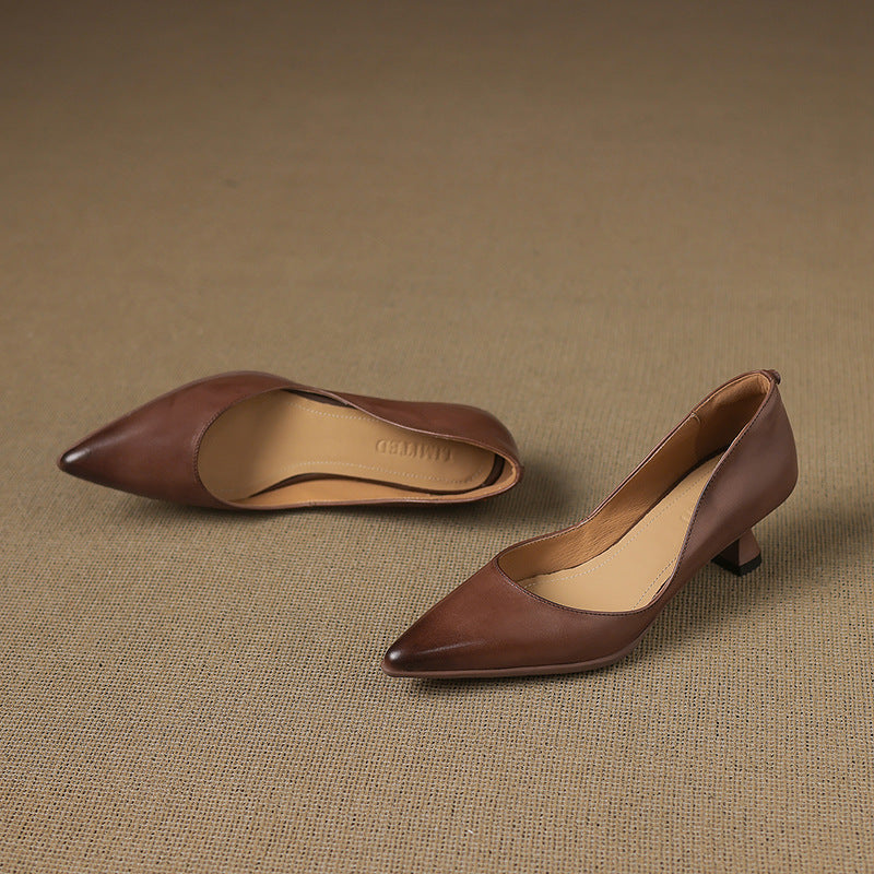 Tacones de gatito de cuero Calenne