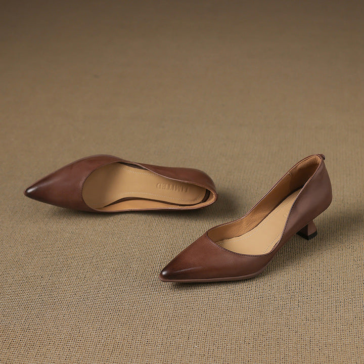 Tacones de gatito de cuero Calenne