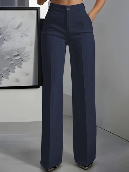 High waisted straight leg minimalist suit pants