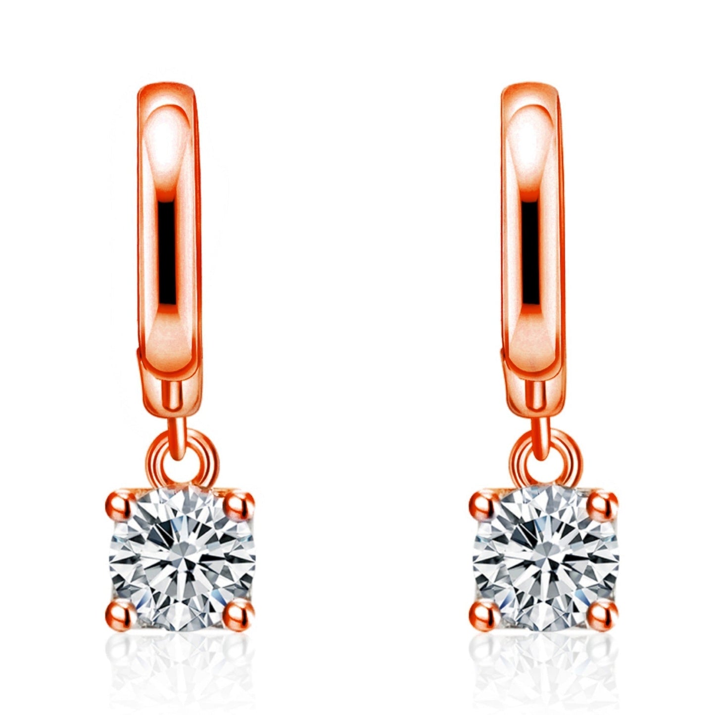 Pendientes colgantes cuadrados Aurora | Oro rosa