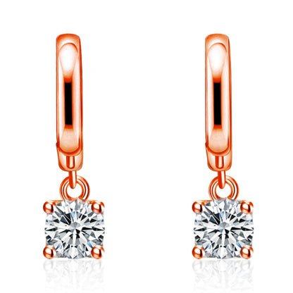 Pendientes colgantes cuadrados Aurora | Oro rosa