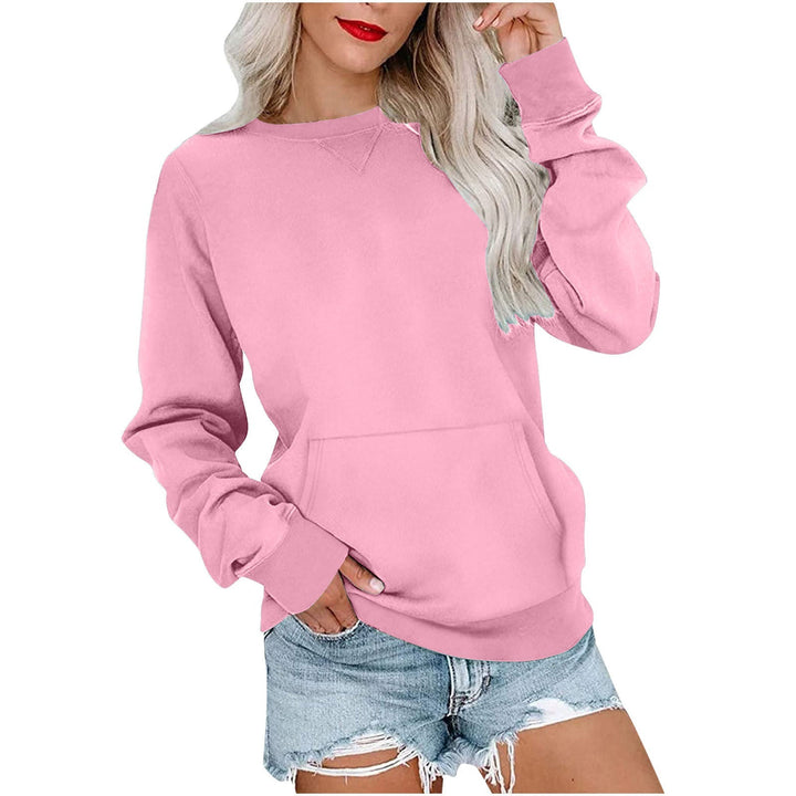 CASEY™ - Moletom Feminino com Gola Careca e Bolso Canguru